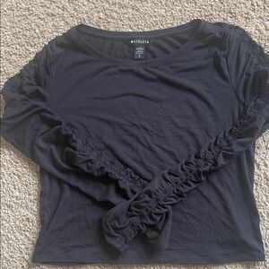 Athleta Women's Black Ruched Long Sleeve Top
